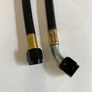 -6 'Straight x 45' Black Covered Stainless Steel/PTFE Hoses