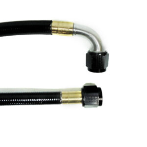 -6 'Straight x 90' Black Covered Stainless Steel/PTFE Hoses