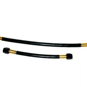 -4 Straight x 90° Black Covered Stainless Steel/PTFE Hoses